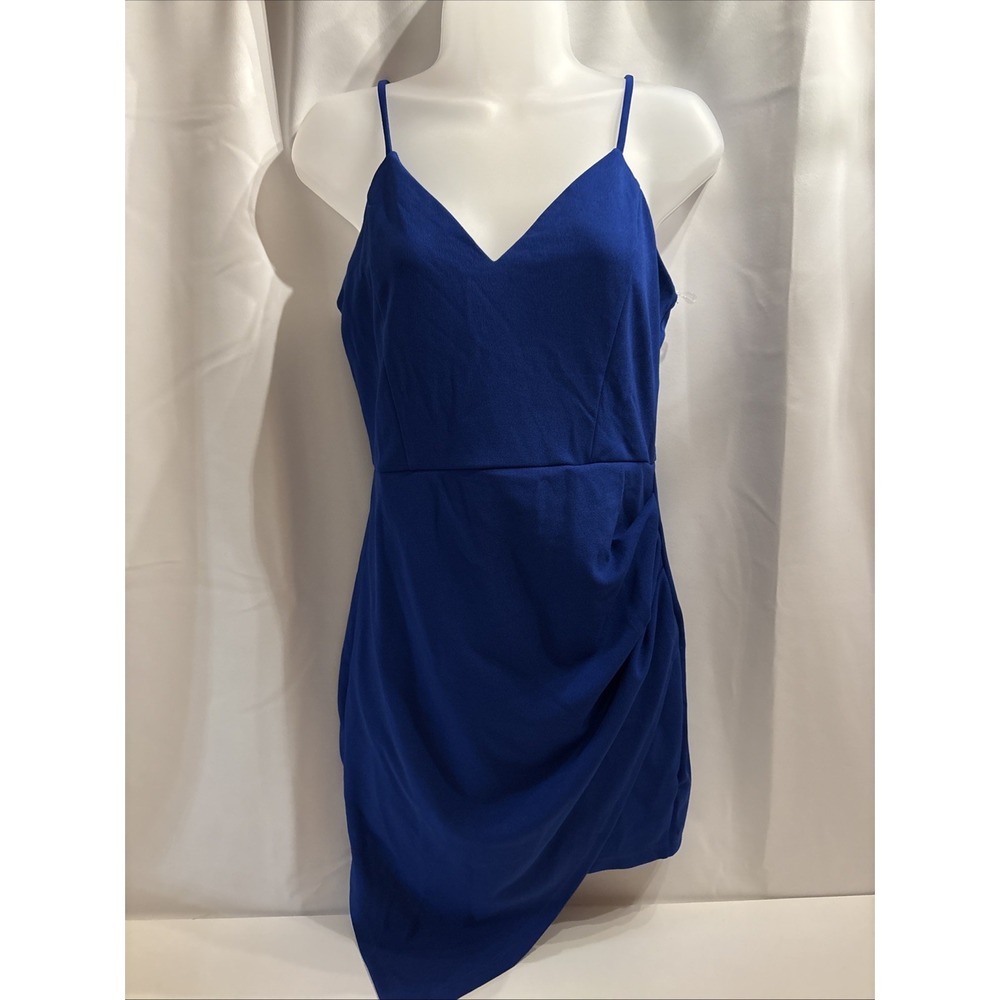 Windsor Dress Women Large Blue W/Sparkle Back Strap Whimsigoth Bodycon New